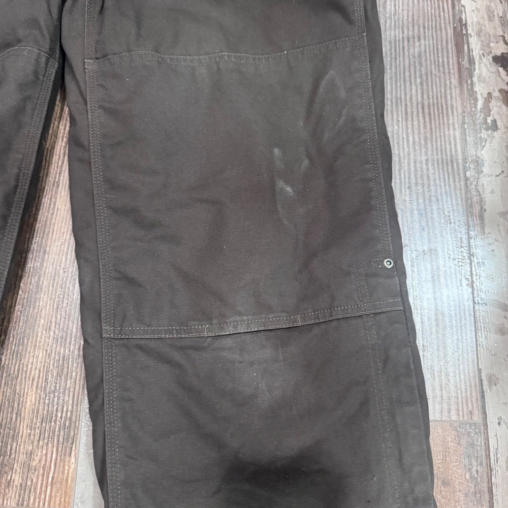 Carhartt Youth Lined Duck Bib Overalls Brown OX8732-B Size 16 Double Front Knee - Picture 6 of 13